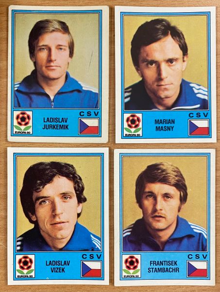 4X 1980 PANINI EUROPA 80 ITALY ORIGINAL UNUSED STICKERS CZECHOSLOVAKIA PLAYERS