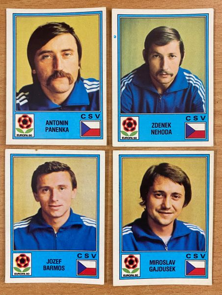 4X 1980 PANINI EUROPA 80 ITALY ORIGINAL UNUSED STICKERS CZECHOSLOVAKIA PLAYERS