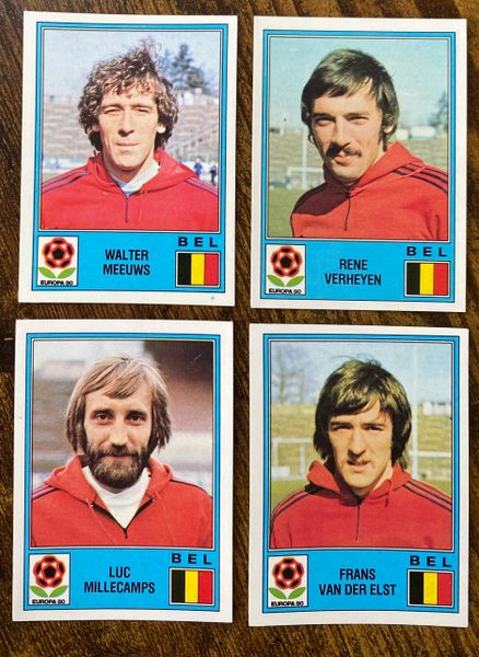 4X 1980 PANINI EUROPA 80 ITALY ORIGINAL UNUSED STICKERS BELGIUM PLAYERS