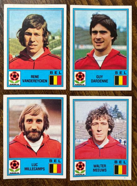 4X 1980 PANINI EUROPA 80 ITALY ORIGINAL UNUSED STICKERS BELGIUM PLAYERS