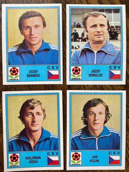 4X 1980 PANINI EUROPA 80 ITALY ORIGINAL UNUSED STICKERS CZECHOSLOVAKIA PLAYERS