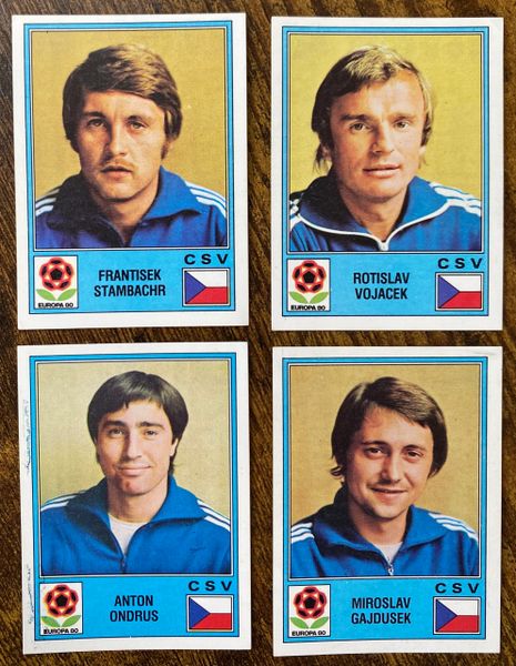 4X 1980 PANINI EUROPA 80 ITALY ORIGINAL UNUSED STICKERS CZECHOSLOVAKIA PLAYERS