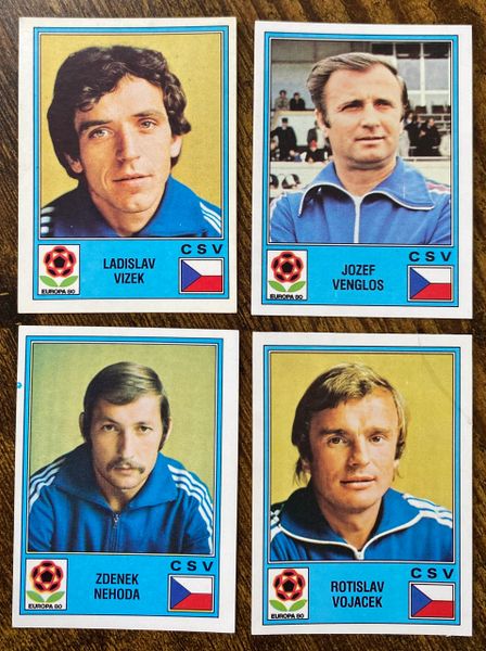 4X 1980 PANINI EUROPA 80 ITALY ORIGINAL UNUSED STICKERS CZECHOSLOVAKIA PLAYERS