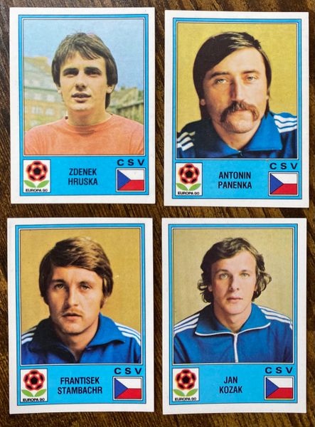 4X 1980 PANINI EUROPA 80 ITALY ORIGINAL UNUSED STICKERS CZECHOSLOVAKIA PLAYERS