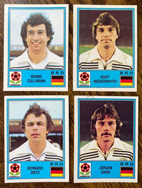 4X 1980 PANINI EUROPA 80 ITALY ORIGINAL UNUSED STICKERS WEST GERMANY PLAYERS