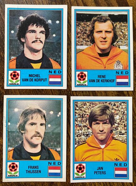 4X 1980 PANINI EUROPA 80 ITALY ORIGINAL UNUSED STICKERS NETHERLANDS PLAYERS