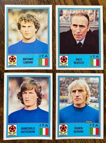 4X 1980 PANINI EUROPA 80 ITALY ORIGINAL UNUSED STICKERS ITALY ITALIA PLAYERS