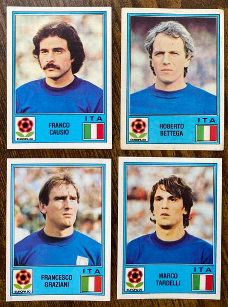 4X 1980 PANINI EUROPA 80 ITALY ORIGINAL UNUSED STICKERS ITALY ITALIA PLAYERS