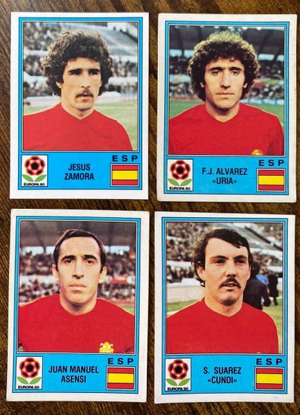 4X 1980 PANINI EUROPA 80 ITALY ORIGINAL UNUSED STICKERS SPAIN ESPANA PLAYERS