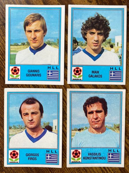 4X 1980 PANINI EUROPA 80 ITALY ORIGINAL UNUSED STICKERS GREECE HELLAS PLAYERS