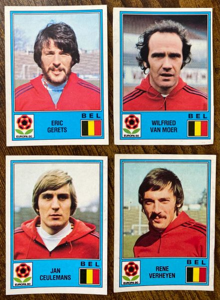 4X 1980 PANINI EUROPA 80 ITALY ORIGINAL UNUSED STICKERS BELGIUM PLAYERS