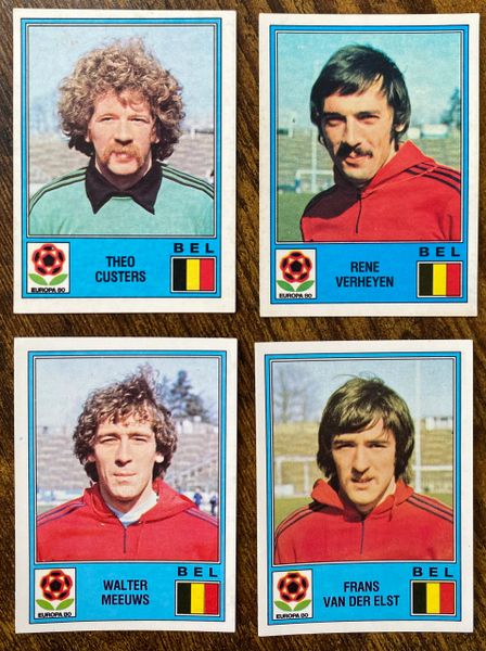 4X 1980 PANINI EUROPA 80 ITALY ORIGINAL UNUSED STICKERS BELGIUM PLAYERS