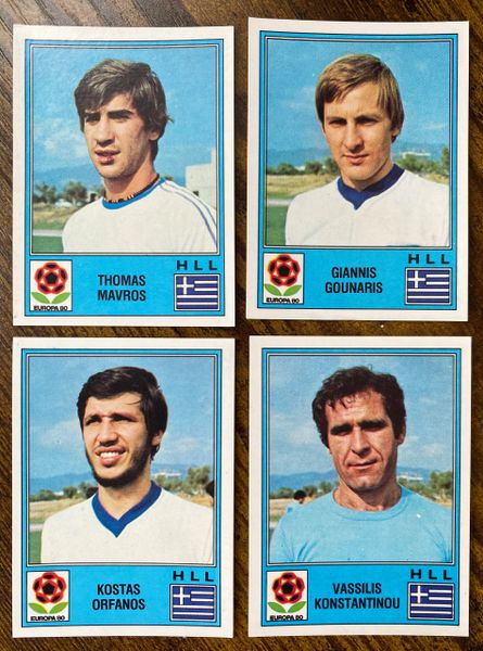 4X 1980 PANINI EUROPA 80 ITALY ORIGINAL UNUSED STICKERS GREECE HELLAS PLAYERS