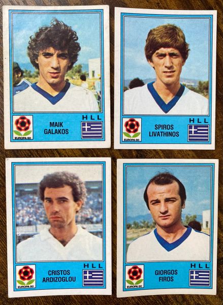 4X 1980 PANINI EUROPA 80 ITALY ORIGINAL UNUSED STICKERS GREECE HELLAS PLAYERS