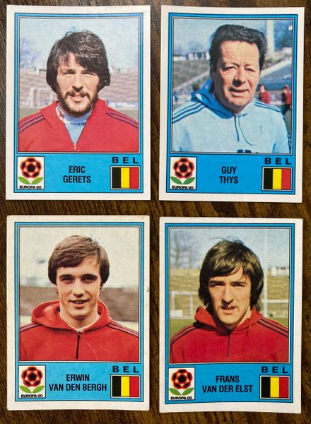 4X 1980 PANINI EUROPA 80 ITALY ORIGINAL UNUSED STICKERS BELGIUM PLAYERS