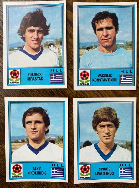 4X 1980 PANINI EUROPA 80 ITALY ORIGINAL UNUSED STICKERS GREECE HELLAS PLAYERS