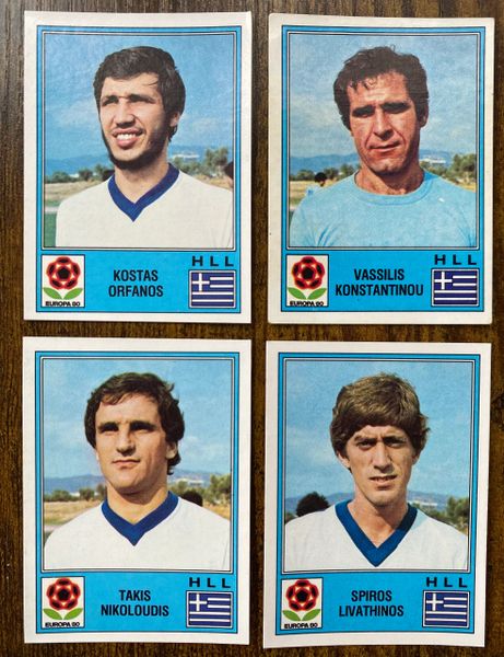 4X 1980 PANINI EUROPA 80 ITALY ORIGINAL UNUSED STICKERS GREECE HELLAS PLAYERS