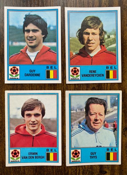 4X 1980 PANINI EUROPA 80 ITALY ORIGINAL UNUSED STICKERS BELGIUM PLAYERS