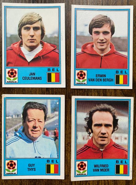 4X 1980 PANINI EUROPA 80 ITALY ORIGINAL UNUSED STICKERS BELGIUM PLAYERS