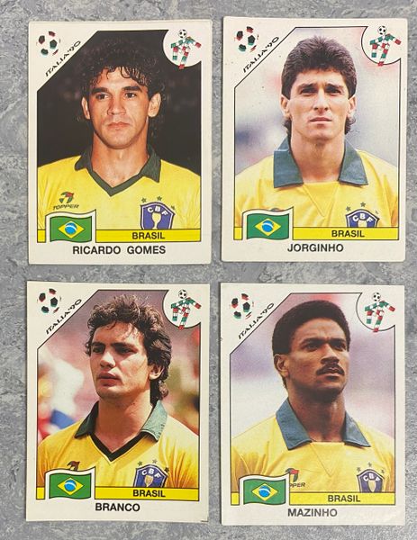 4 X 1990 ITALIA 90 WORLD CUP PANINI ORIGINAL UNUSED STICKERS PLAYERS BRAZIL