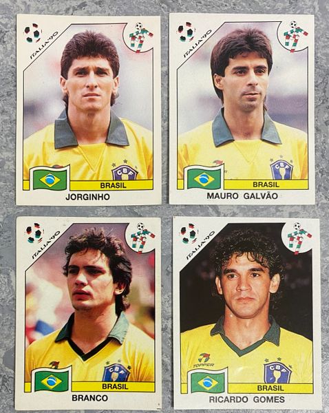 4 X 1990 ITALIA 90 WORLD CUP PANINI ORIGINAL UNUSED STICKERS PLAYERS BRAZIL