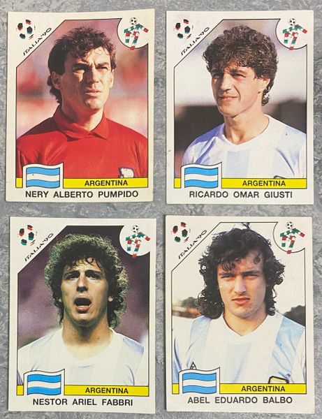 4 X 1990 ITALIA 90 WORLD CUP PANINI ORIGINAL UNUSED STICKERS PLAYERS ARGENTINA