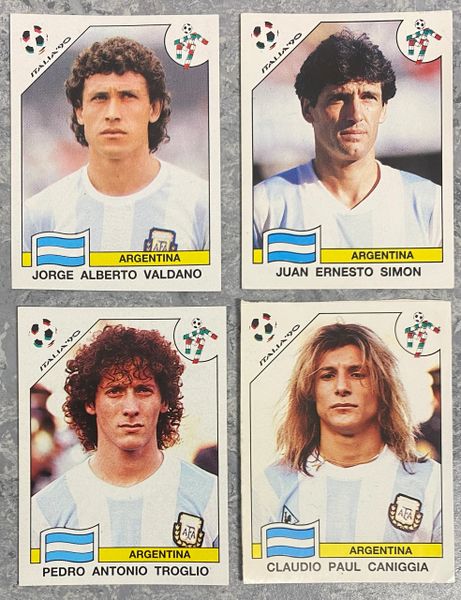 4 X 1990 ITALIA 90 WORLD CUP PANINI ORIGINAL UNUSED STICKERS PLAYERS ARGENTINA