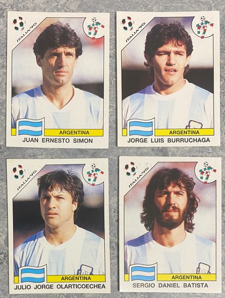 4 X 1990 ITALIA 90 WORLD CUP PANINI ORIGINAL UNUSED STICKERS PLAYERS ARGENTINA