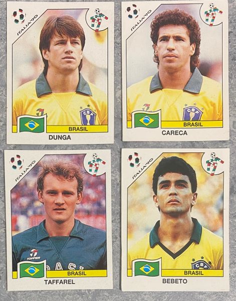 4 X 1990 ITALIA 90 WORLD CUP PANINI ORIGINAL UNUSED STICKERS PLAYERS BRAZIL