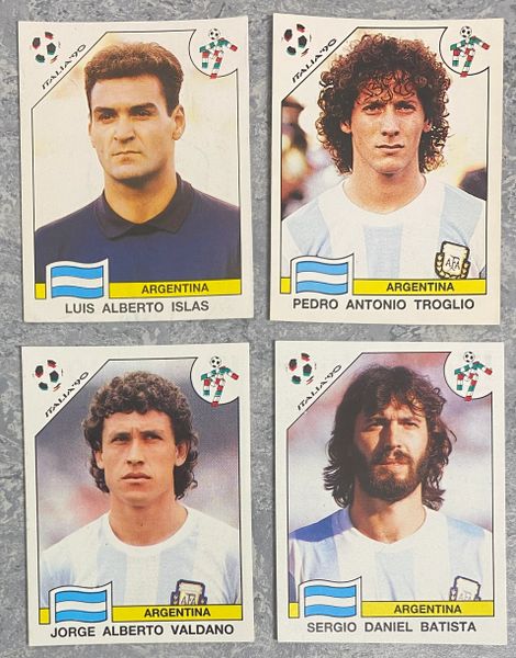 4 X 1990 ITALIA 90 WORLD CUP PANINI ORIGINAL UNUSED STICKERS PLAYERS ARGENTINA