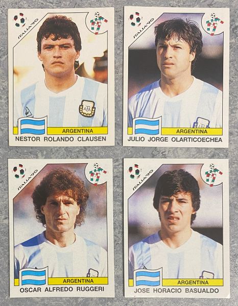 4 X 1990 ITALIA 90 WORLD CUP PANINI ORIGINAL UNUSED STICKERS PLAYERS ARGENTINA