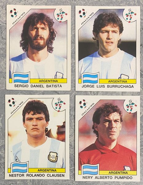 4 X 1990 ITALIA 90 WORLD CUP PANINI ORIGINAL UNUSED STICKERS PLAYERS ARGENTINA