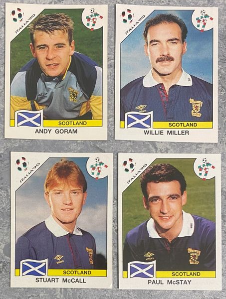 4 X 1990 ITALIA 90 WORLD CUP PANINI ORIGINAL UNUSED STICKERS PLAYERS SCOTLAND