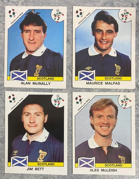 4 X 1990 ITALIA 90 WORLD CUP PANINI ORIGINAL UNUSED STICKERS PLAYERS SCOTLAND