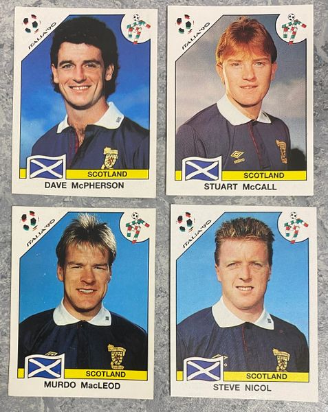 4 X 1990 ITALIA 90 WORLD CUP PANINI ORIGINAL UNUSED STICKERS PLAYERS SCOTLAND