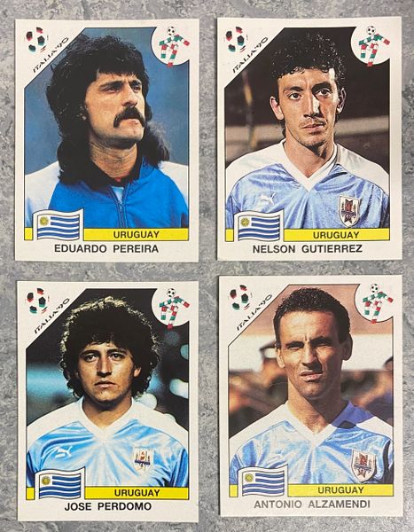 4 X 1990 ITALIA 90 WORLD CUP PANINI ORIGINAL UNUSED STICKERS PLAYERS URUGUAY