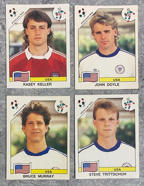 4 X 1990 ITALIA 90 WORLD CUP PANINI ORIGINAL UNUSED STICKERS PLAYERS UNITED STATES USA