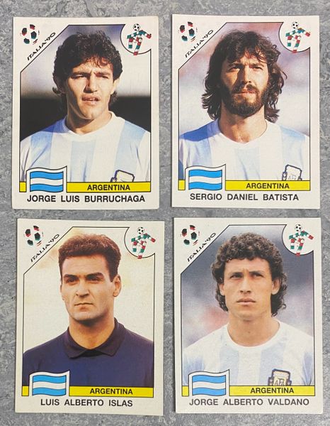 4 X 1990 ITALIA 90 WORLD CUP PANINI ORIGINAL UNUSED STICKERS PLAYERS ARGENTINA