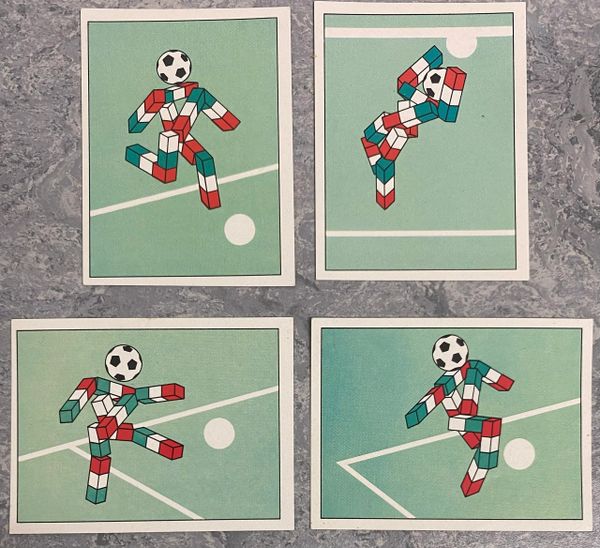 4 X 1990 ITALIA 90 WORLD CUP PANINI ORIGINAL UNUSED STICKERS CIAO MASCOT