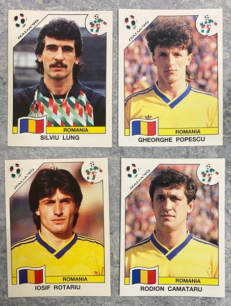4 X 1990 ITALIA 90 WORLD CUP PANINI ORIGINAL UNUSED STICKERS PLAYERS ROMANIA