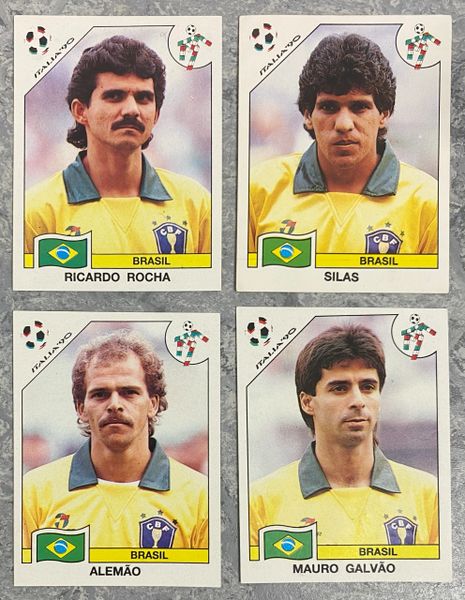 4 X 1990 ITALIA 90 WORLD CUP PANINI ORIGINAL UNUSED STICKERS PLAYERS BRAZIL