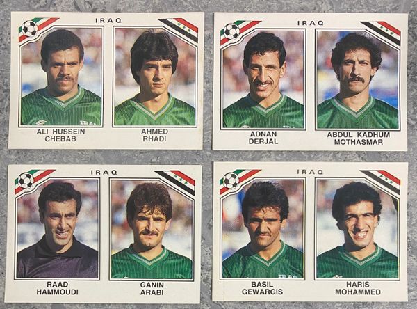 4 X 1986 MEXICO 86 WORLD CUP PANINI ORIGINAL UNUSED STICKERS PLAYERS IRAQ