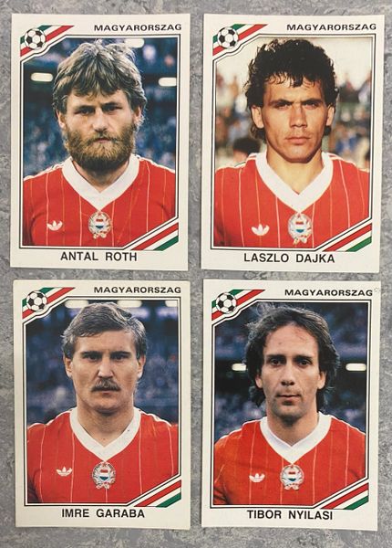 4 X 1986 MEXICO 86 WORLD CUP PANINI ORIGINAL UNUSED STICKERS PLAYERS HUNGARY MAGYARORSZAG