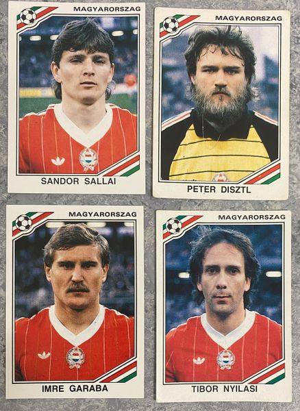 4 X 1986 MEXICO 86 WORLD CUP PANINI ORIGINAL UNUSED STICKERS PLAYERS HUNGARY MAGYARORSZAG