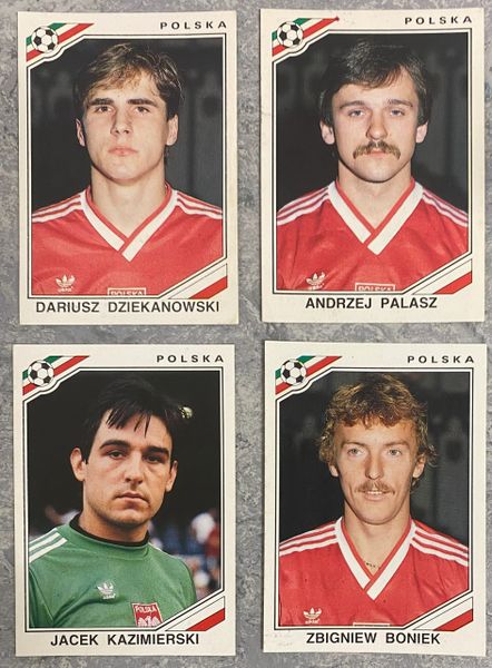 4 X 1986 MEXICO 86 WORLD CUP PANINI ORIGINAL UNUSED STICKERS PLAYERS POLAND POLSKA