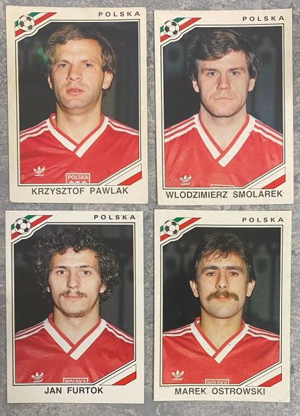 4 X 1986 MEXICO 86 WORLD CUP PANINI ORIGINAL UNUSED STICKERS PLAYERS POLAND POLSKA