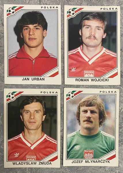 4 X 1986 MEXICO 86 WORLD CUP PANINI ORIGINAL UNUSED STICKERS PLAYERS POLAND POLSKA