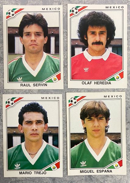 4 X 1986 MEXICO 86 WORLD CUP PANINI ORIGINAL UNUSED STICKERS PLAYERS MEXICO