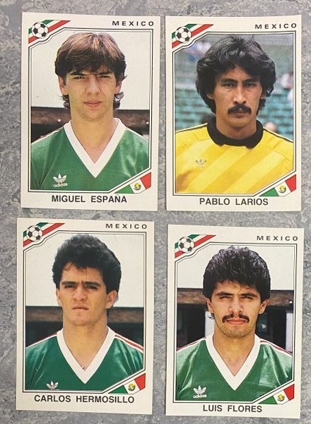 4 X 1986 MEXICO 86 WORLD CUP PANINI ORIGINAL UNUSED STICKERS PLAYERS MEXICO