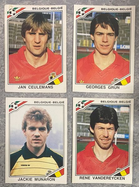 4 X 1986 MEXICO 86 WORLD CUP PANINI ORIGINAL UNUSED STICKERS PLAYERS BELGIUM